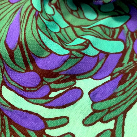 WHBM Floral Split Sleeve Silk Blouse W/ Sash Like New Worn Once size Small - Picture 9 of 17